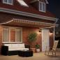 Preview: Manuelle Gelenkarmmarkise mit LEDs 4,5 × 3 m
