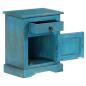 Preview: Nachttisch Massivholz Mango 40x30x50 cm Blau