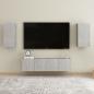 Preview: ARDEBO.de - 4-tlg. TV-Schrank-Set Betongrau Holzwerkstoff