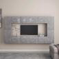 Preview: ARDEBO.de - 8-tlg. TV-Schrank-Set Betongrau Holzwerkstoff