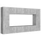 Preview: 8-tlg. TV-Schrank-Set Betongrau Holzwerkstoff