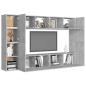 Preview: 8-tlg. TV-Schrank-Set Betongrau Holzwerkstoff