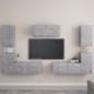 Preview: ARDEBO.de - 7-tlg. TV-Schrank-Set Betongrau Holzwerkstoff