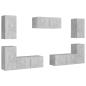 Preview: 7-tlg. TV-Schrank-Set Betongrau Holzwerkstoff