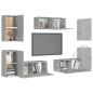 Preview: 7-tlg. TV-Schrank-Set Betongrau Holzwerkstoff