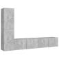 Preview: 4-tlg. TV-Schrank-Set Betongrau Holzwerkstoff