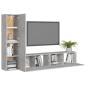 Preview: 4-tlg. TV-Schrank-Set Betongrau Holzwerkstoff