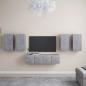 Preview: ARDEBO.de - 6-tlg. TV-Schrank-Set Betongrau Holzwerkstoff