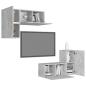 Preview: 4-tlg. TV-Schrank-Set Betongrau Holzwerkstoff
