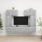 Preview: ARDEBO.de - 6-tlg. TV-Schrank-Set Betongrau Holzwerkstoff