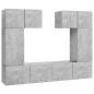 Preview: 6-tlg. TV-Schrank-Set Betongrau Holzwerkstoff