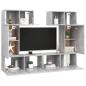 Preview: 6-tlg. TV-Schrank-Set Betongrau Holzwerkstoff