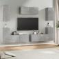 Preview: ARDEBO.de - 7-tlg. TV-Schrank-Set Betongrau Holzwerkstoff