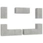 Preview: 7-tlg. TV-Schrank-Set Betongrau Holzwerkstoff