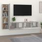 Preview: 4-tlg. TV-Schrank-Set Betongrau Holzwerkstoff