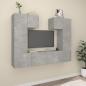 Preview: ARDEBO.de - 6-tlg. TV-Schrank-Set Betongrau Holzwerkstoff