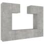 Preview: 6-tlg. TV-Schrank-Set Betongrau Holzwerkstoff