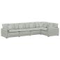 Preview: Modulares Sofa mit Kissen Samt Hellgrau