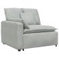Preview: Modulares Sofa mit Kissen Samt Hellgrau