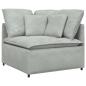 Preview: Modulares Sofa mit Kissen Samt Hellgrau