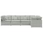 Preview: Modulares Sofa mit Kissen Samt Hellgrau