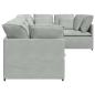 Preview: Modulares Sofa mit Kissen Samt Hellgrau