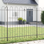 Preview: Gartenzaun 8 pcs Grau 13,6 x 1,5 m Pulverbeschichteter Stahl