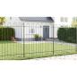 Preview: Gartenzaun 8 pcs Grau 13,6 x 1,5 m Pulverbeschichteter Stahl
