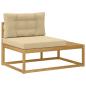 Preview: Outdoor-Sofagarnitur 6 stk. Weiß und Beige Polyester