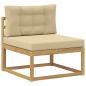 Preview: Outdoor-Sofagarnitur 6 stk. Weiß und Beige Polyester