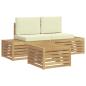 Preview: Outdoor-Sofagarnitur mit Kissen Weiß 59 x 59 x 37 cm Polyester