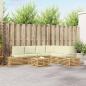 Preview: ARDEBO.de - 7 stk. Outdoor-Sofagarnitur Polyester Weiß und Creme