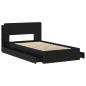 Preview: Bettgestell mit Stauraum Schwarz 75 x 190 cm Holzwerkstoff