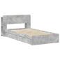 Preview: Bettgestell mit Stauraum Betongrau 90 x 190 cm Holzwerkstoff