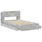 Preview: Bettgestell mit Stauraum Betongrau 90 x 190 cm Holzwerkstoff