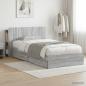 Preview: ARDEBO.de - Bettgestell mit Stauraum Grau Sonoma 100 x 200 cm Holzwerkstoff