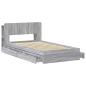 Preview: Bettgestell mit Stauraum Grau Sonoma 90 x 200 cm Holzwerkstoff