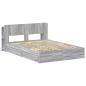 Preview: Bettgestell mit Stauraum Grau Sonoma 160 x 200 cm Holzwerkstoff