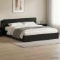 Preview: ARDEBO.de - Bettgestell mit Stauraum Schwarz 200 x 200 cm Holzwerkstoff