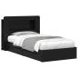 Preview: Bettgestell mit Stauraum Schwarz 75 x 190 cm Holzwerkstoff