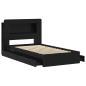 Preview: Bettgestell mit Stauraum Schwarz 75 x 190 cm Holzwerkstoff