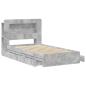 Preview: Bettgestell mit Stauraum Betongrau 90 x 190 cm Holzwerkstoff