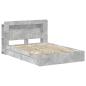 Preview: Bettgestell mit Stauraum Betongrau 150 x 200 cm Holzwerkstoff