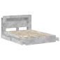 Preview: Bettgestell mit Stauraum Betongrau 150 x 200 cm Holzwerkstoff