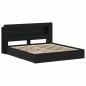 Preview: Bettgestell mit Stauraum Schwarz 200 x 200 cm Holzwerkstoff
