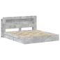 Preview: Bettgestell mit Stauraum Betongrau 200 x 200 cm Holzwerkstoff