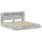 Preview: Bettgestell mit Stauraum Betongrau 200 x 200 cm Holzwerkstoff