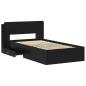 Preview: Bettgestell mit Stauraum Schwarz 75 x 190 cm Holzwerkstoff