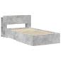 Preview: Bettgestell mit Stauraum Betongrau 75 x 190 cm Holzwerkstoff