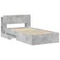 Preview: Bettgestell mit Stauraum Betongrau 75 x 190 cm Holzwerkstoff